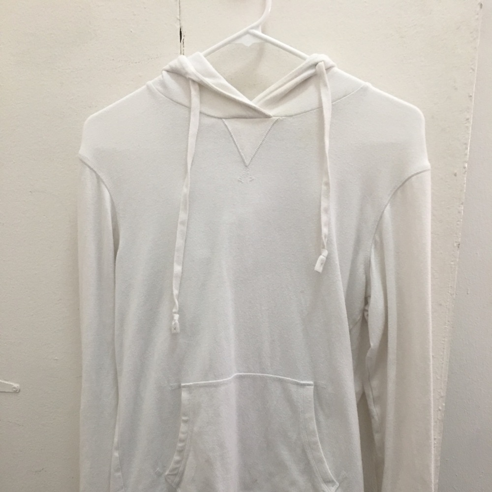 Cotton white hodded sweater